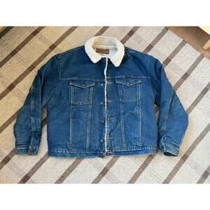 Vintage Wranglers Jean Jacket Sherpa Lined Men’s XL Chore Coat